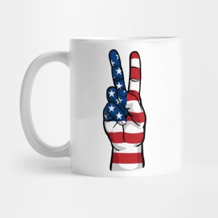 Patriotic USA Peace Sign Mug